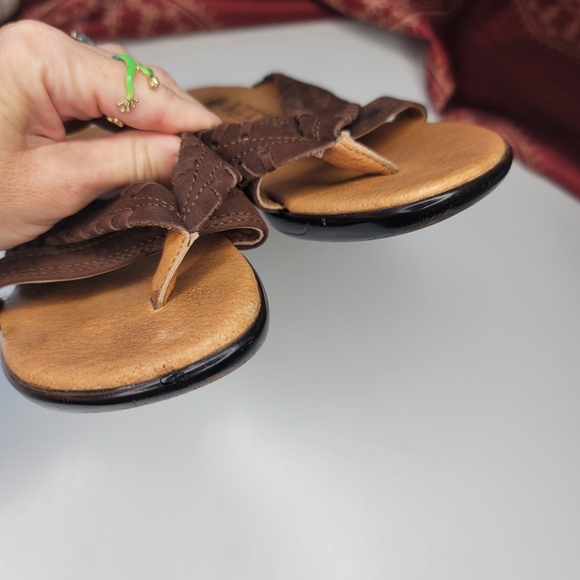 H. Aztec Made In Mexico Sandals Brown Leather Size 25 US8 - Picture 7 of 11